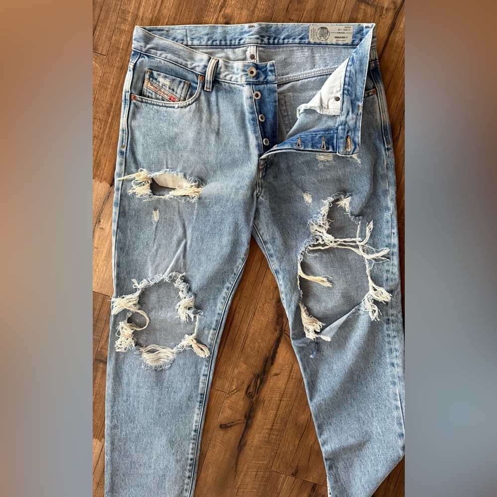 Diesel Blue Skinny Distressed Jeans